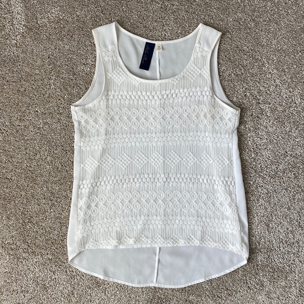 Francesca’s Blue Rain Crochet Tank